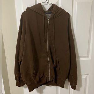 Brandy melville brown zip up